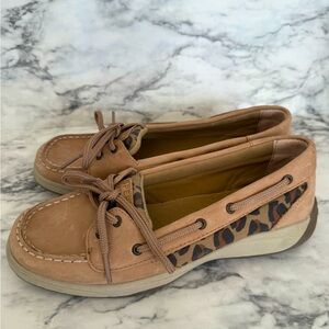 Sperry leopard boat shoes